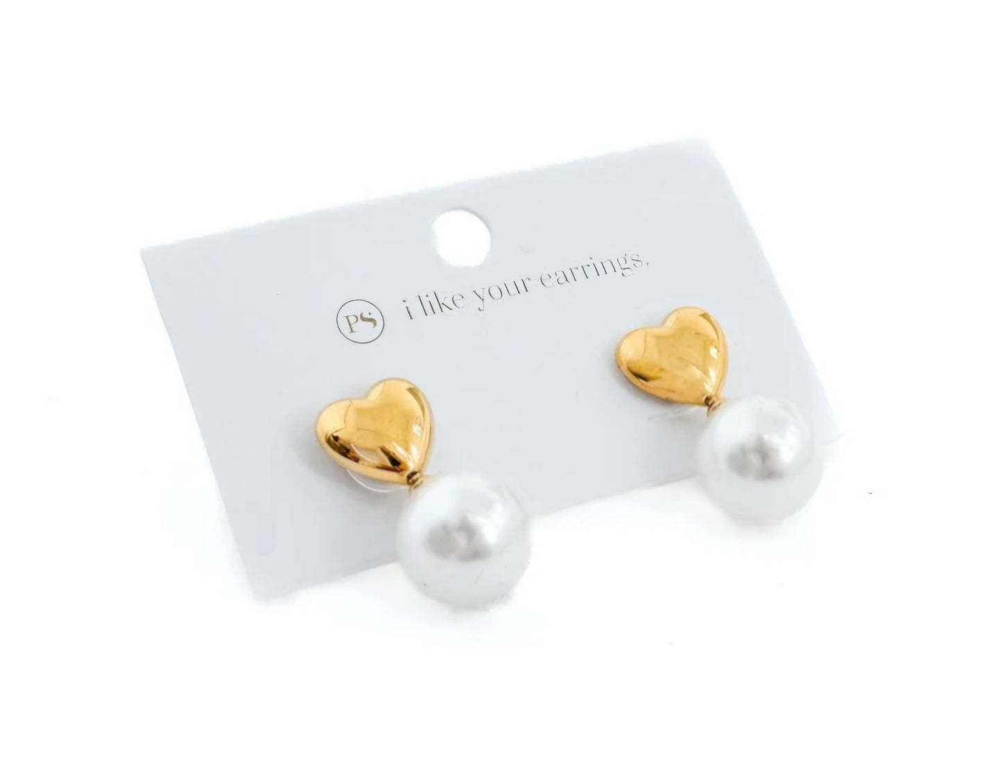 Swipe Right Pearl Heart Earrings *WATERPROOF
