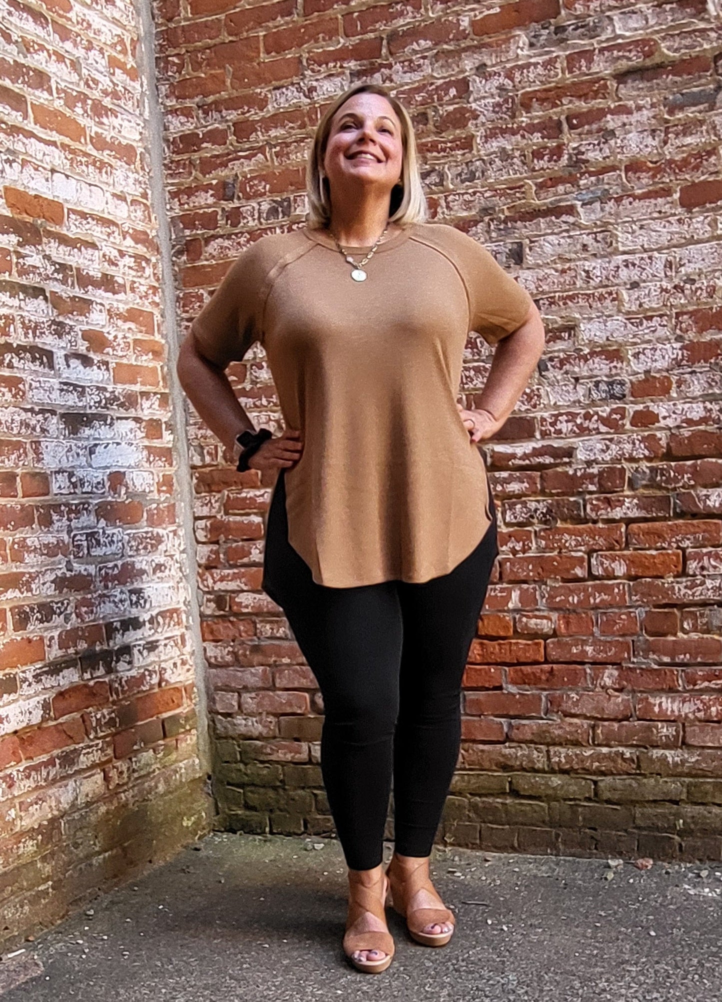 Couldn't Be Better Waffle knit top - Dark Green