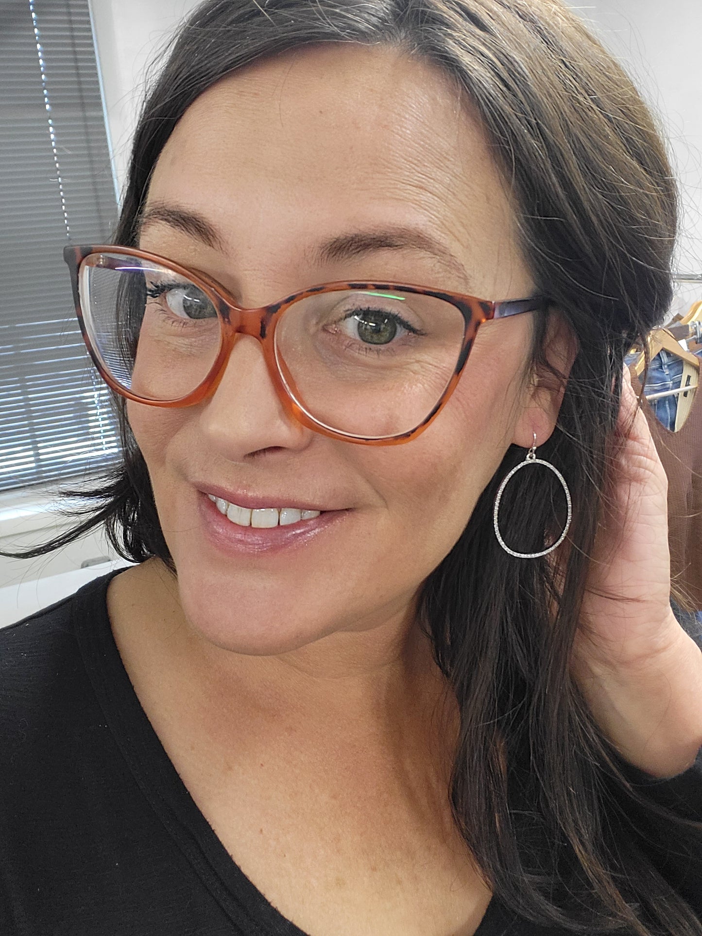 Crystal Teardrop Earrings - Silver