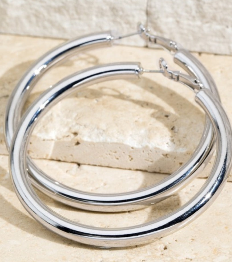 2" Silver Hoop Earrings