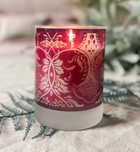Amethyst Frosted Candle & Cocktail Glass