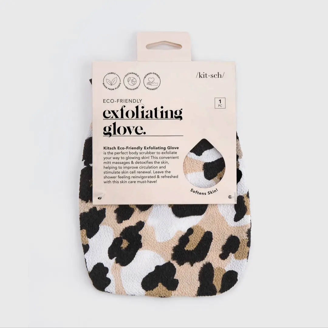 Kitsch Leopard Print Exfoliating Glove