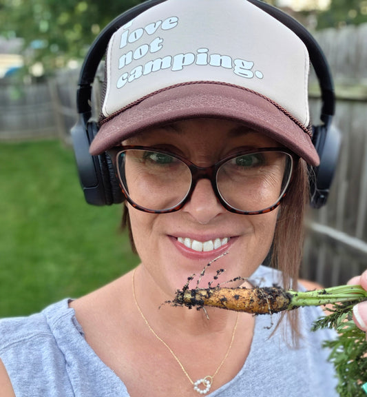 I love Not Camping Trucker hat