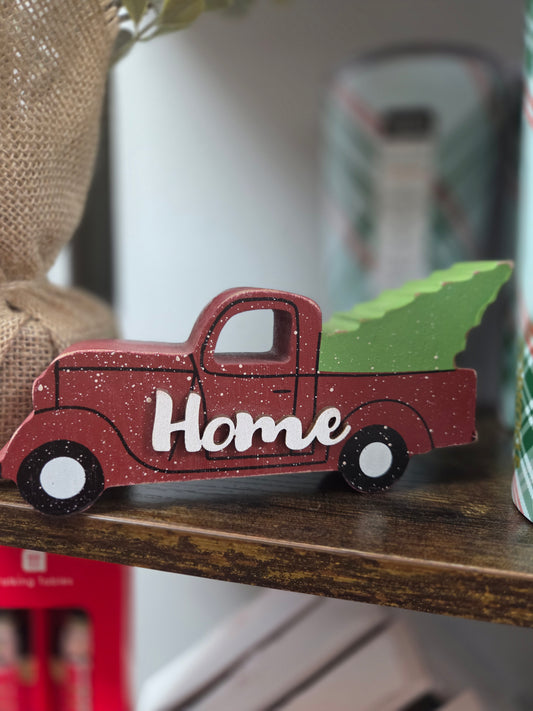 Home For the Holidays Red Truck Shelf Sitter