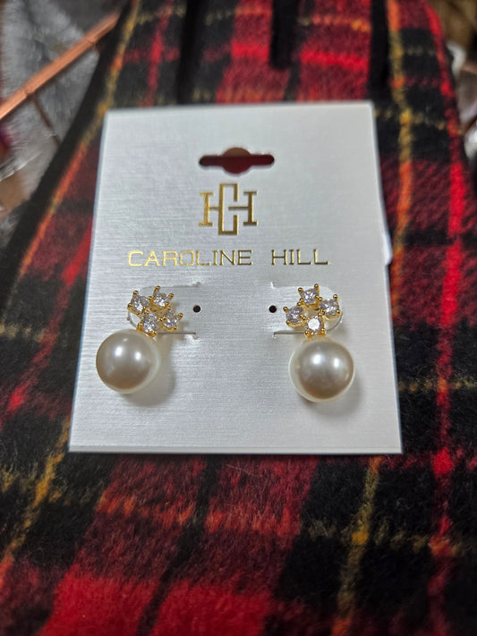 Claire CZ and Pearl Earrings