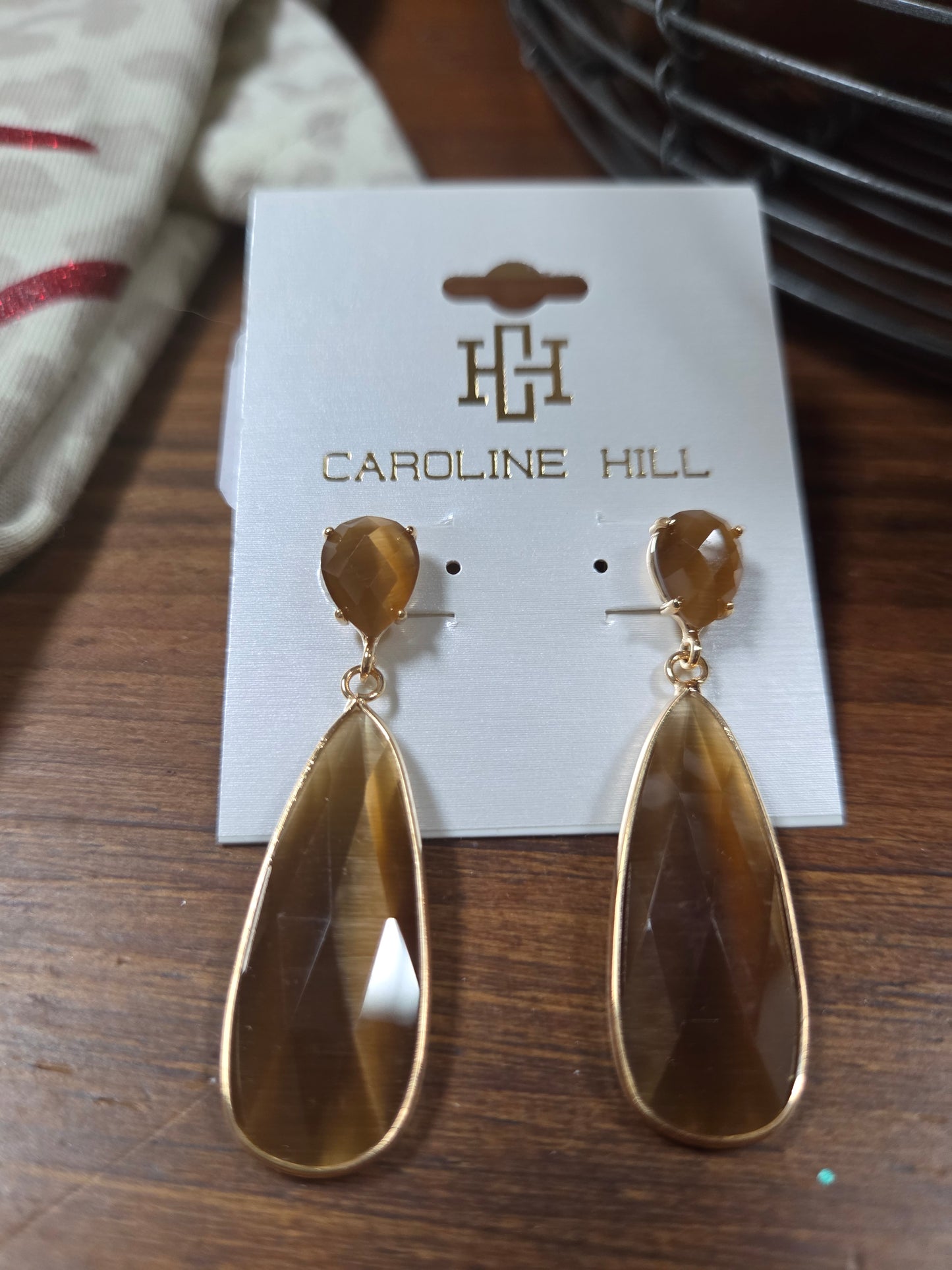 Jonsey Dangle Post Earrings in Brown