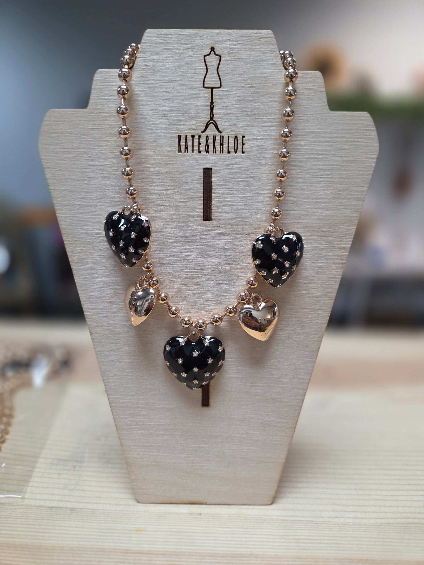 Bubble Heart Charm Necklace