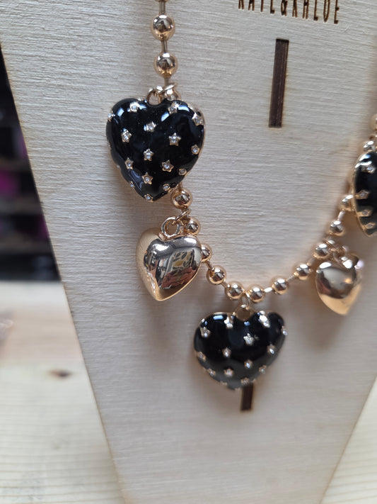 Bubble Heart Charm Necklace