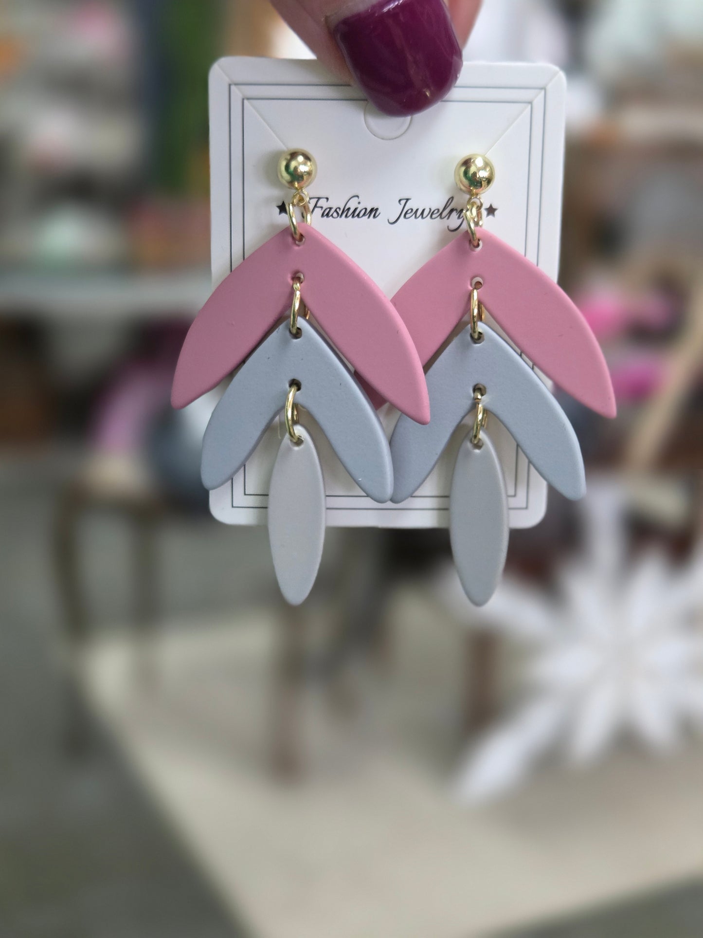 Spring Tiered Earrings with Gold Accents