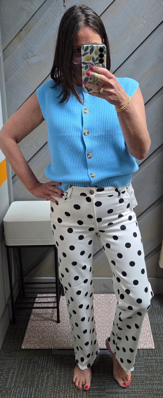 The Alice Ribbed Button-Up Sweater Vest