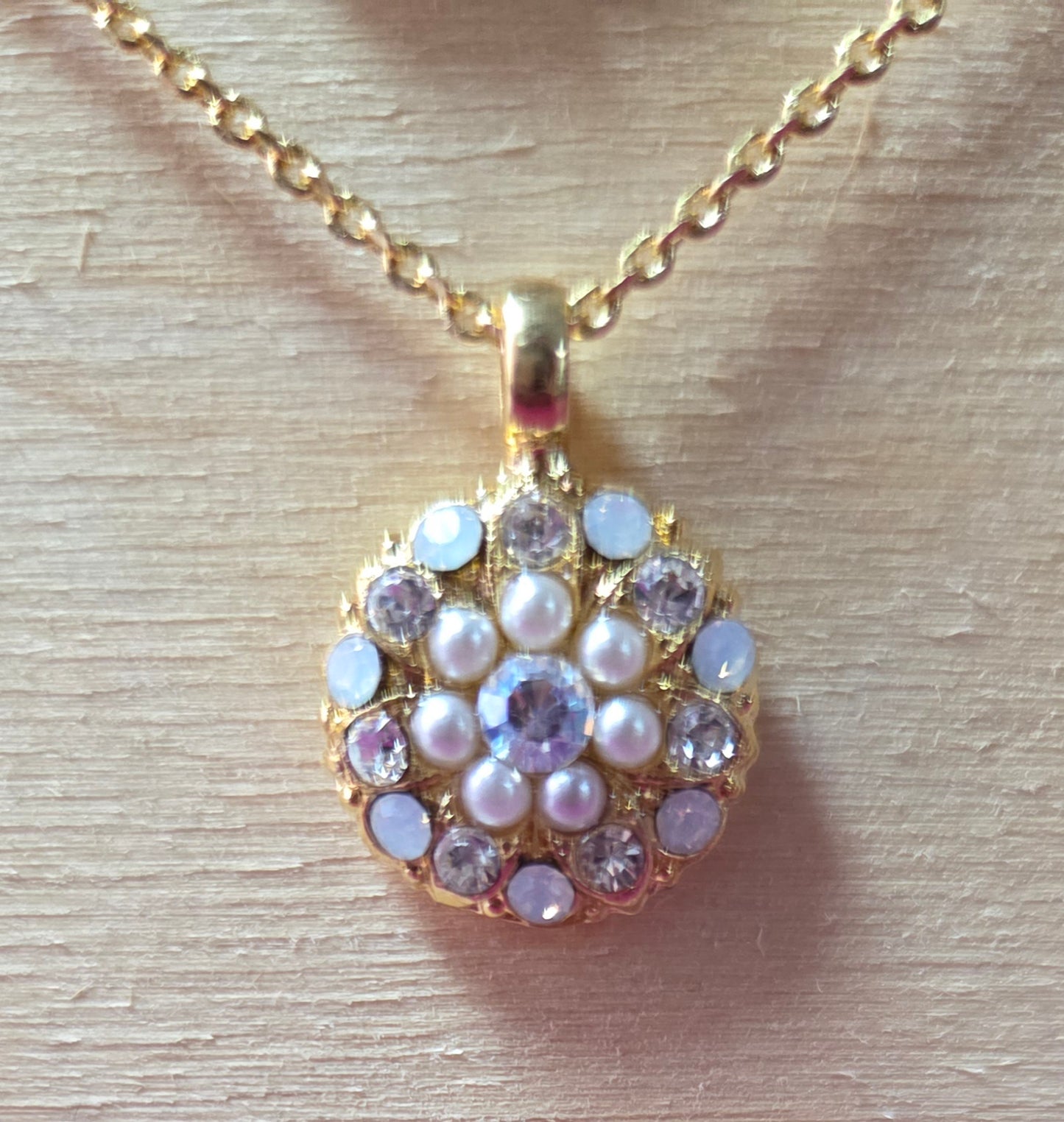 Mariana Guardian Angel Pendent Ivory Gold Necklace