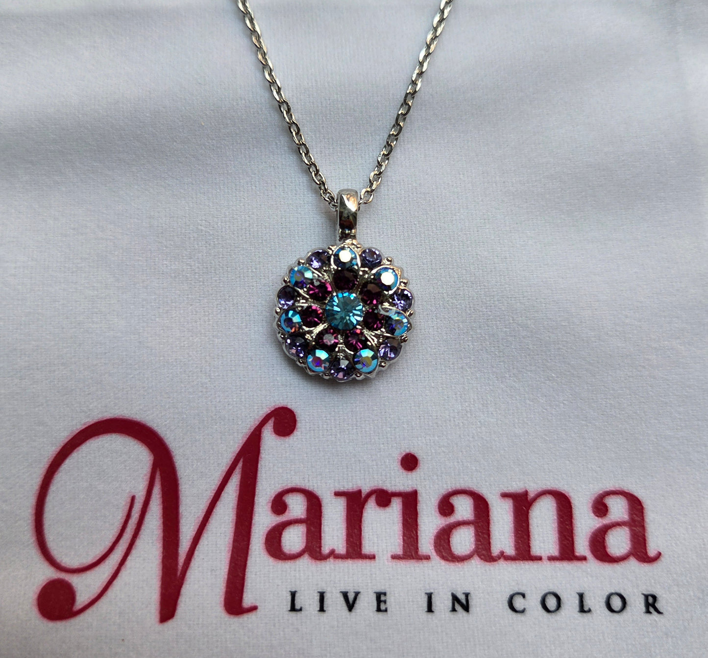 Mariana Guardian Angel Pendent Fawn Rhodium Necklace