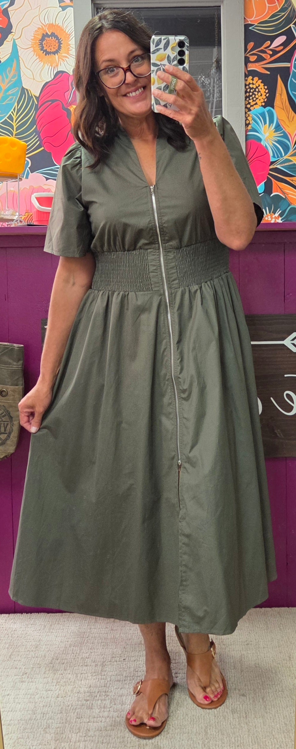 Luxe Olive Midi Dress