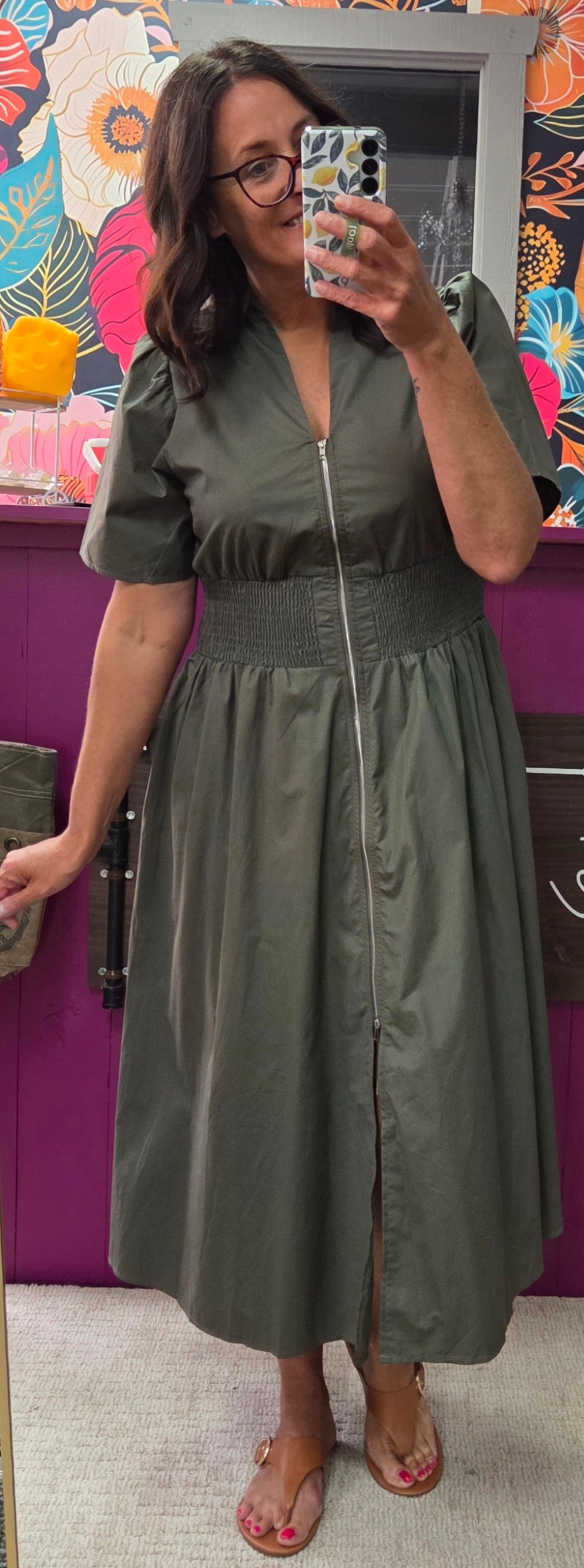 Luxe Olive Midi Dress