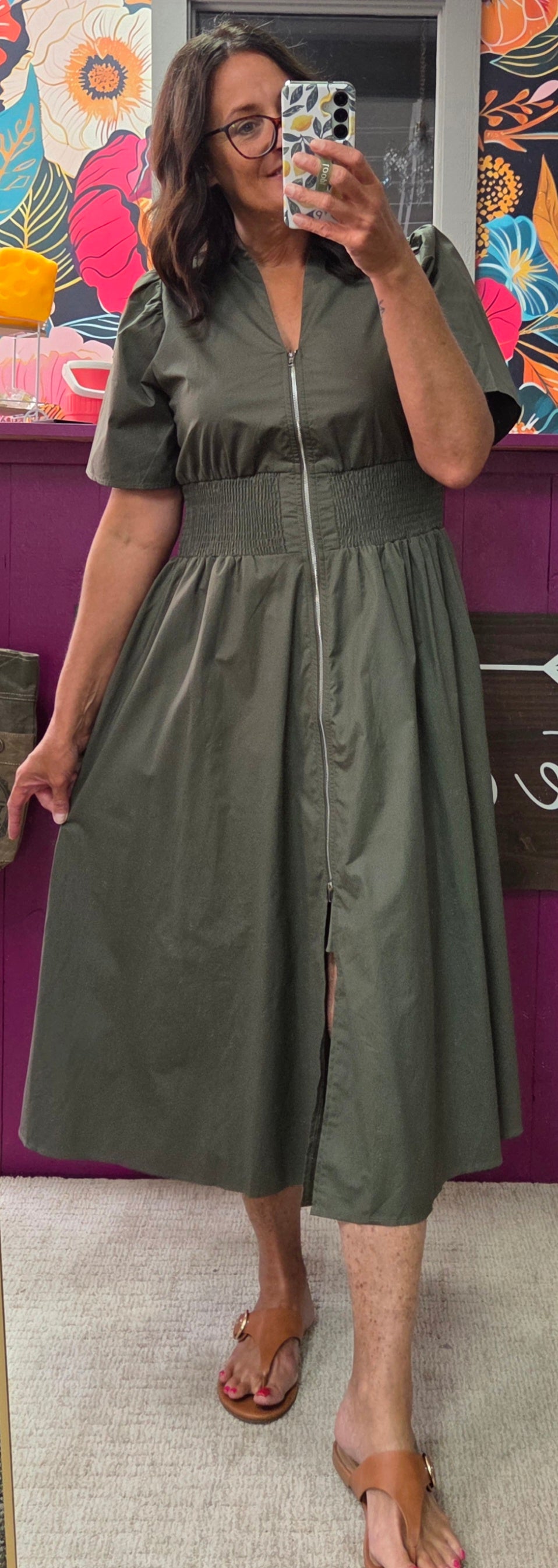 Luxe Olive Midi Dress