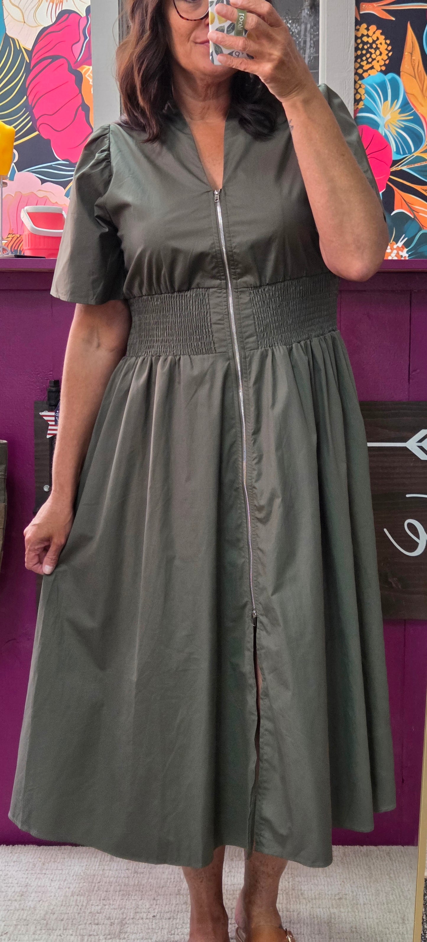 Luxe Olive Midi Dress