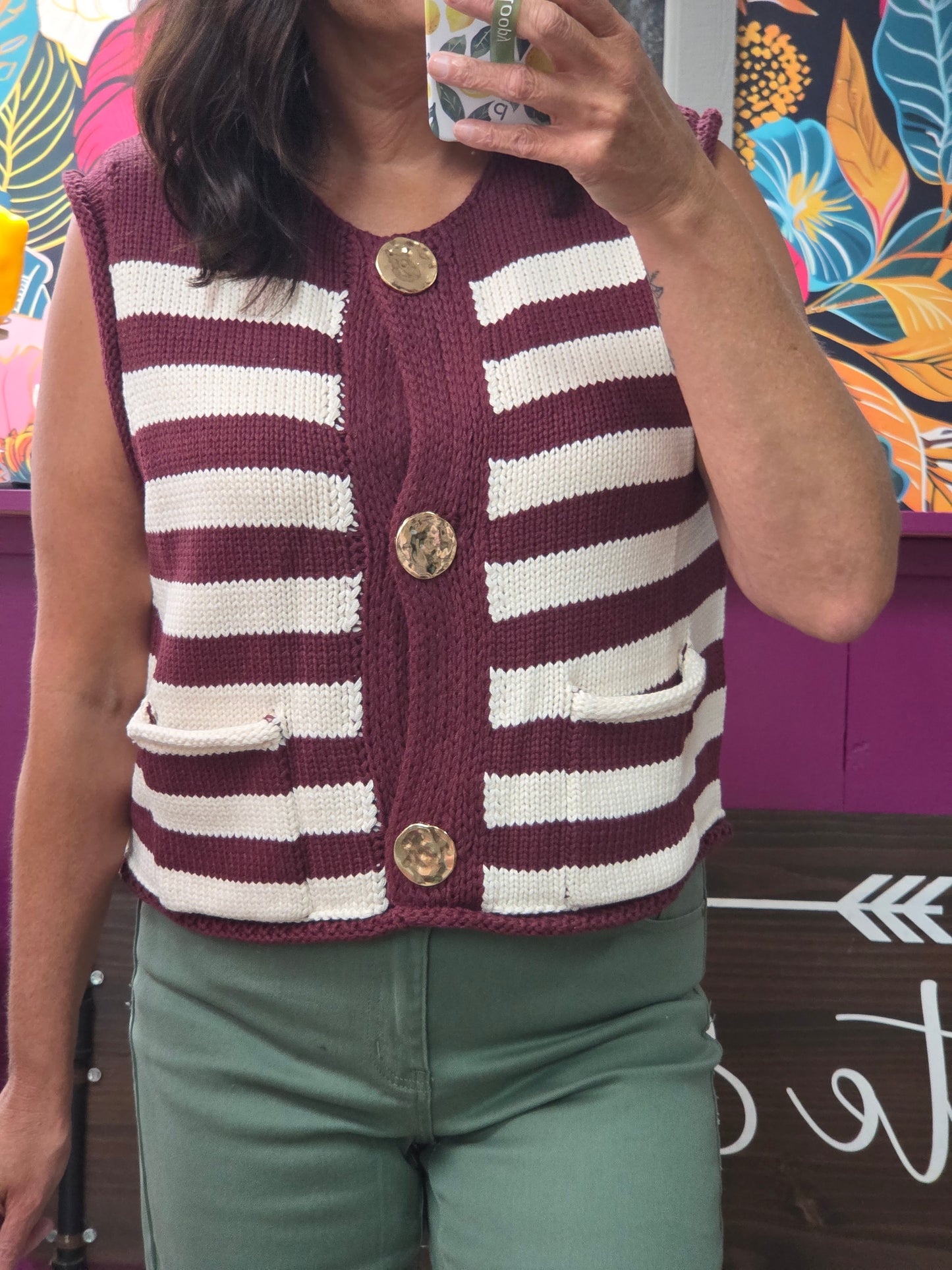 Retro Chic Knit Vest