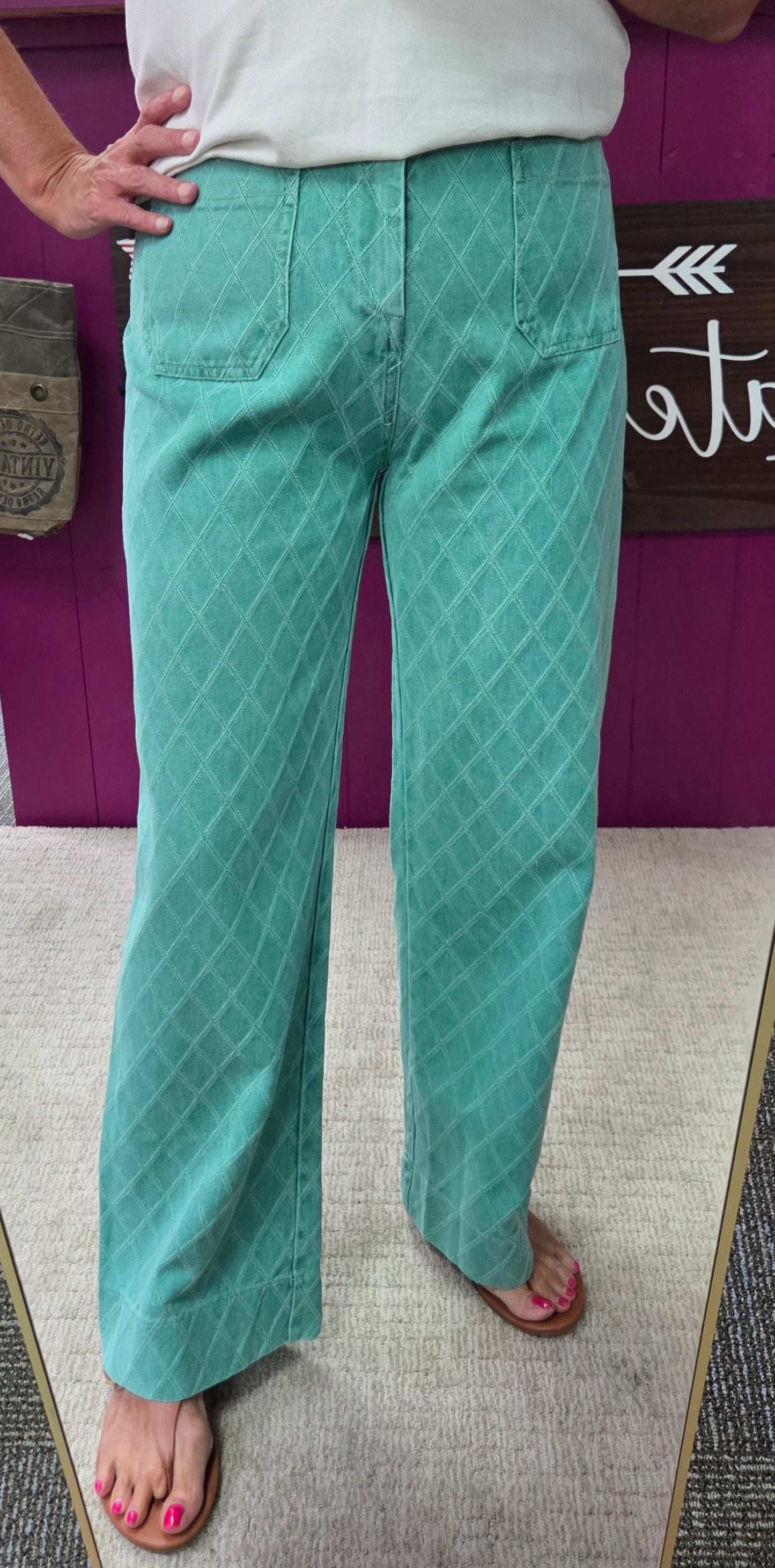 Lush Leisure Quilted Denim Pant