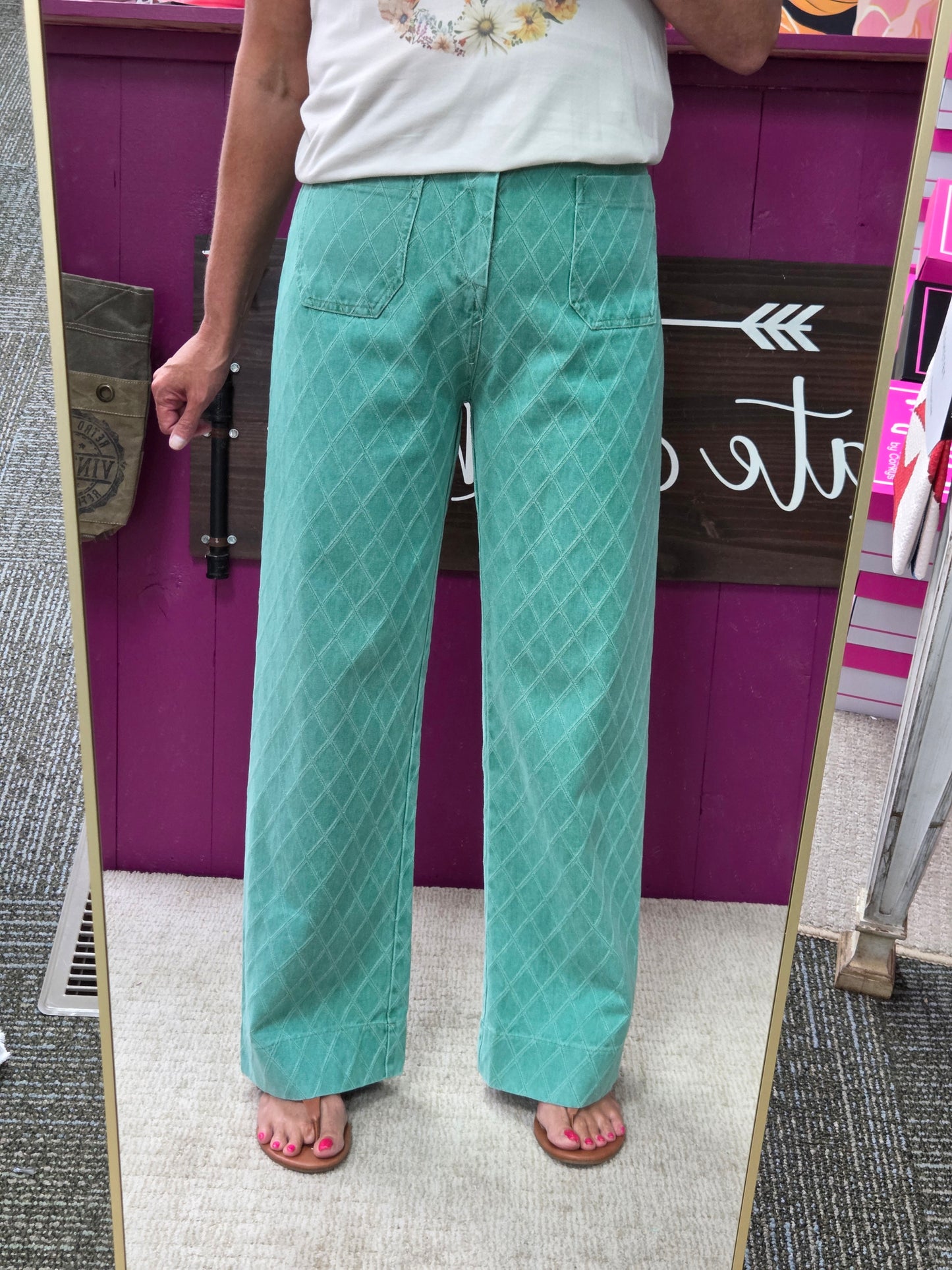 Lush Leisure Quilted Denim Pant
