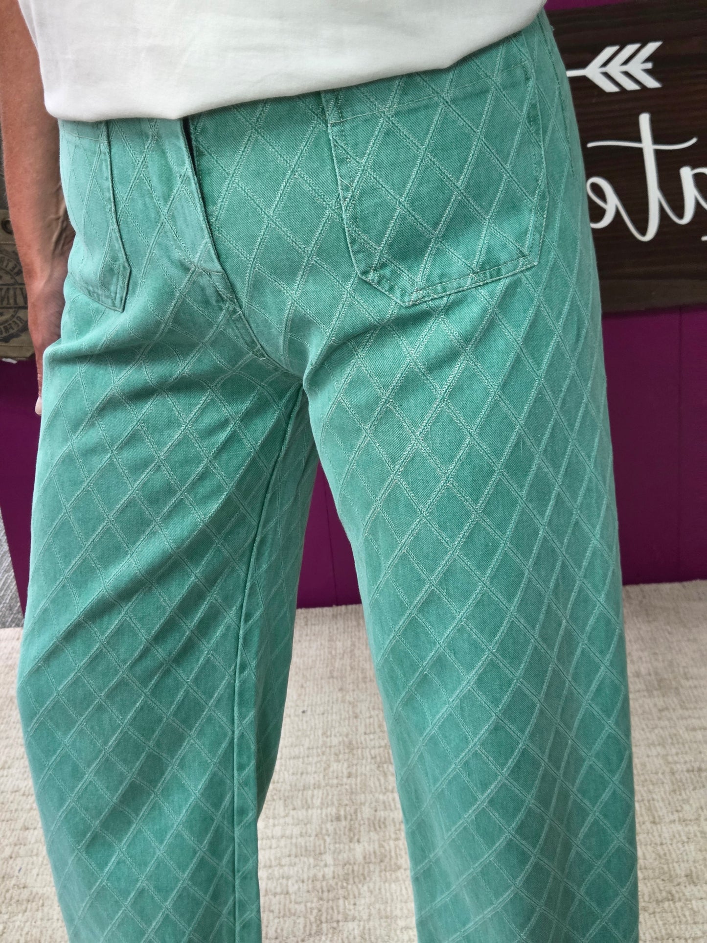 Lush Leisure Quilted Denim Pant
