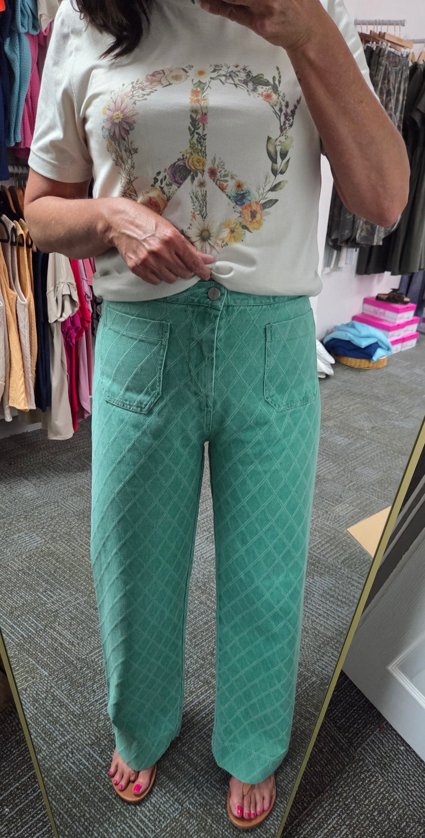 Lush Leisure Quilted Denim Pant