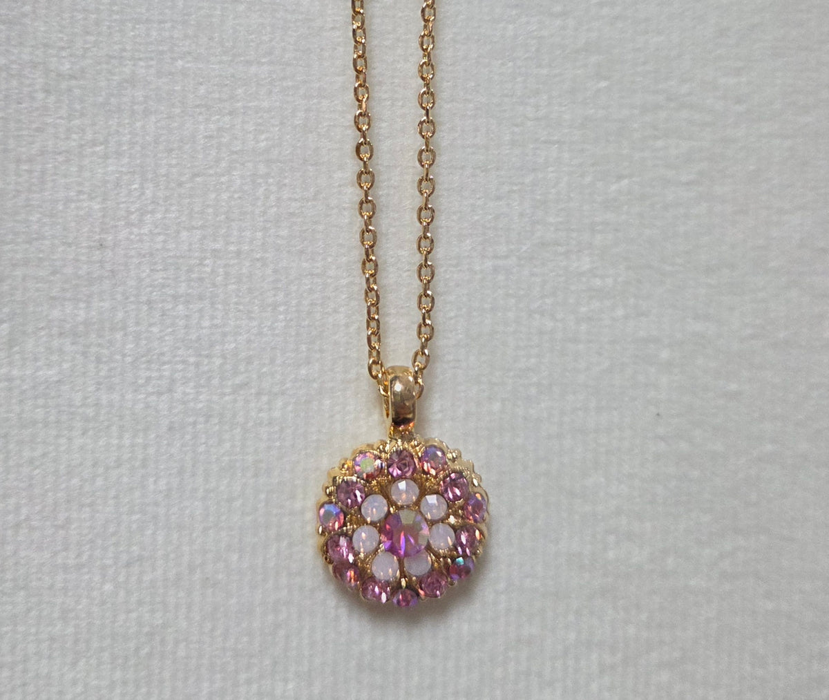 Mariana Guardian Angel Pendent Rosewater Light Pink and Gold Necklace