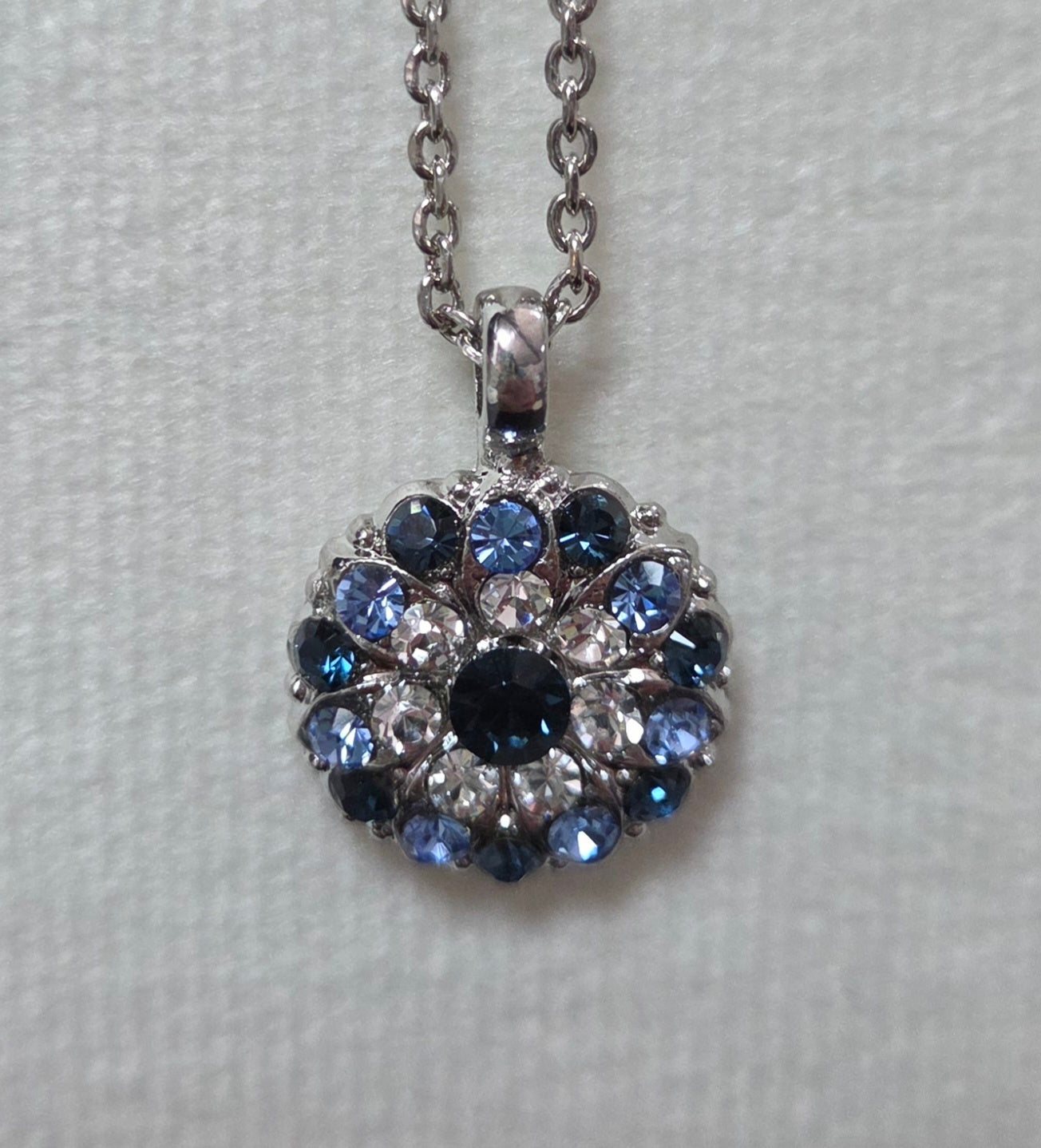 Mariana Guardian Angel Pendent Night Sky Rhodium Necklace