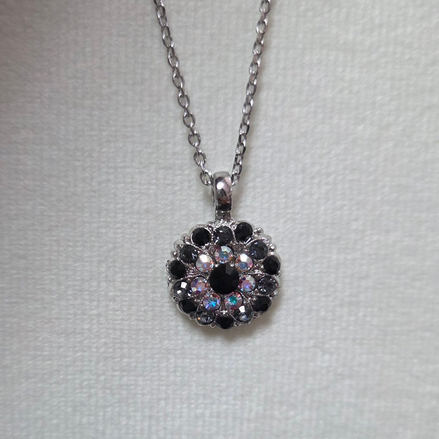Mariana Guardian Angel Pendent Tuxedo  Rhodium Necklace