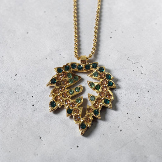 Mariana Leaf Pendant Bubble Necklace -The Green Room