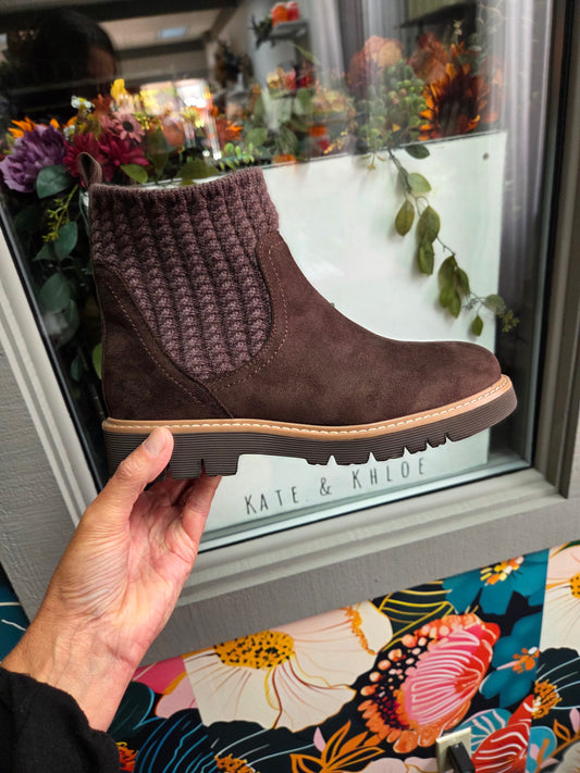 Corkys Keep Me Warm Chocolate Brown Faux Suede Boot