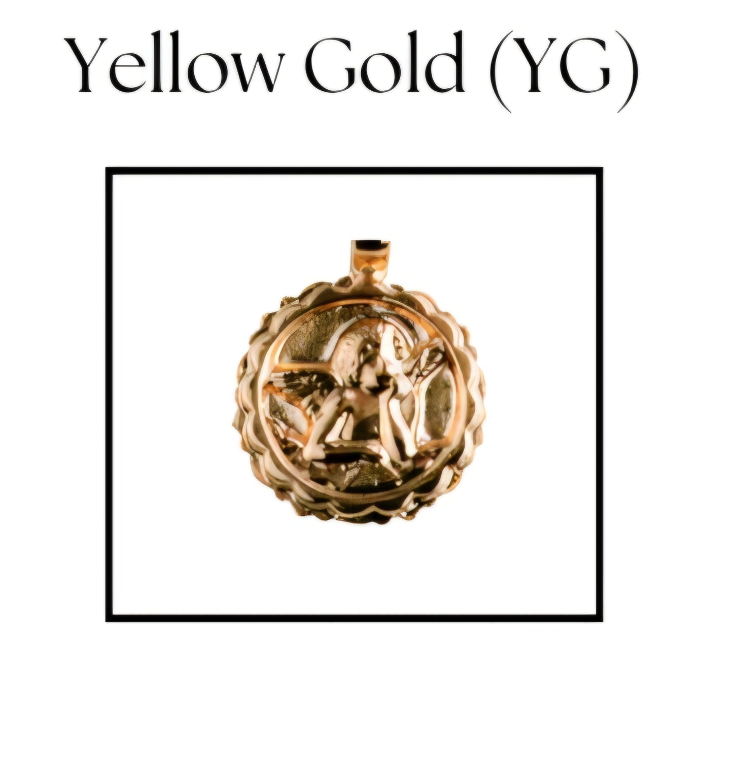 Mariana Guardian Angel Pendent Light Blue and Yellow Gold Necklace