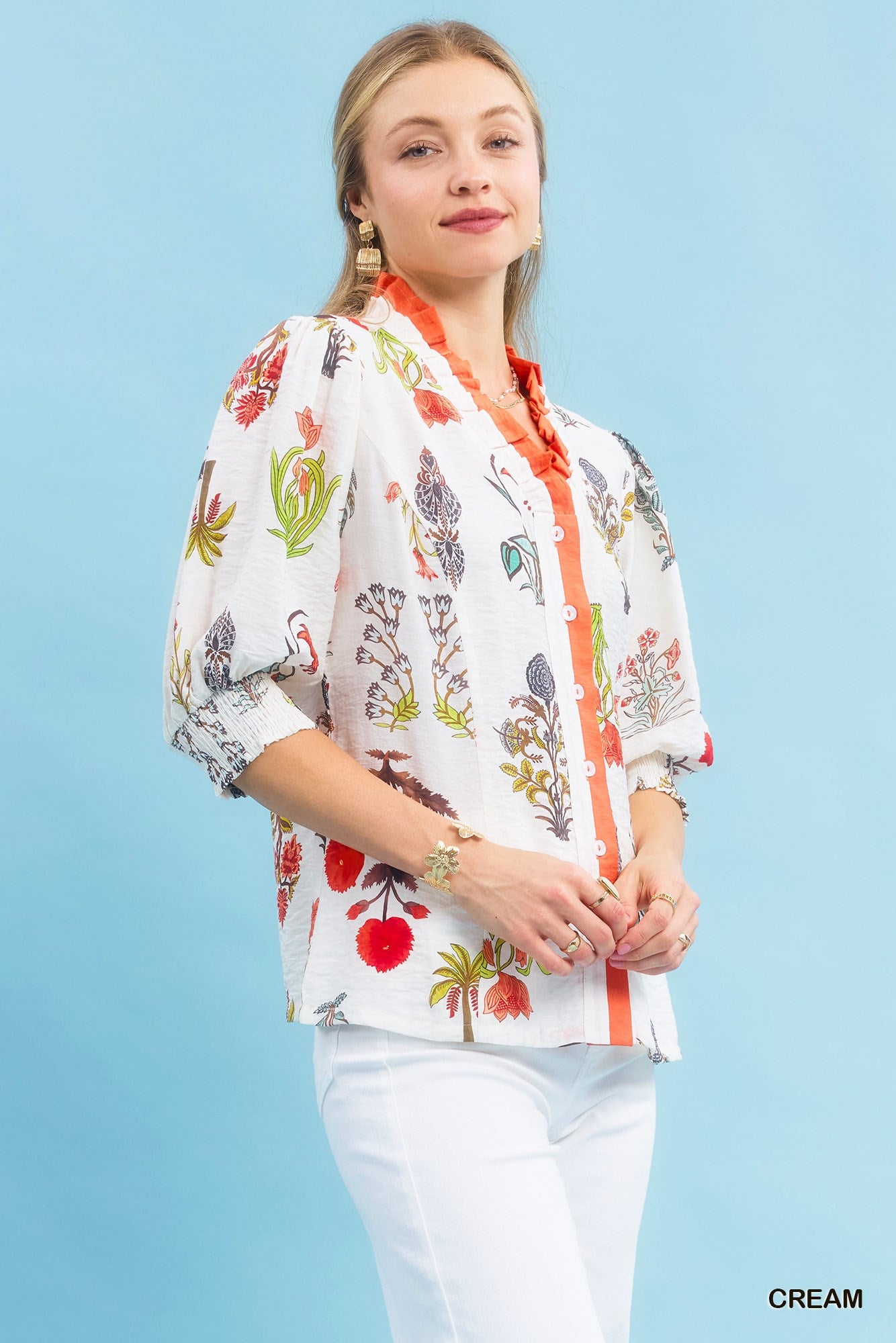 Floral Encyclopedia Print Top