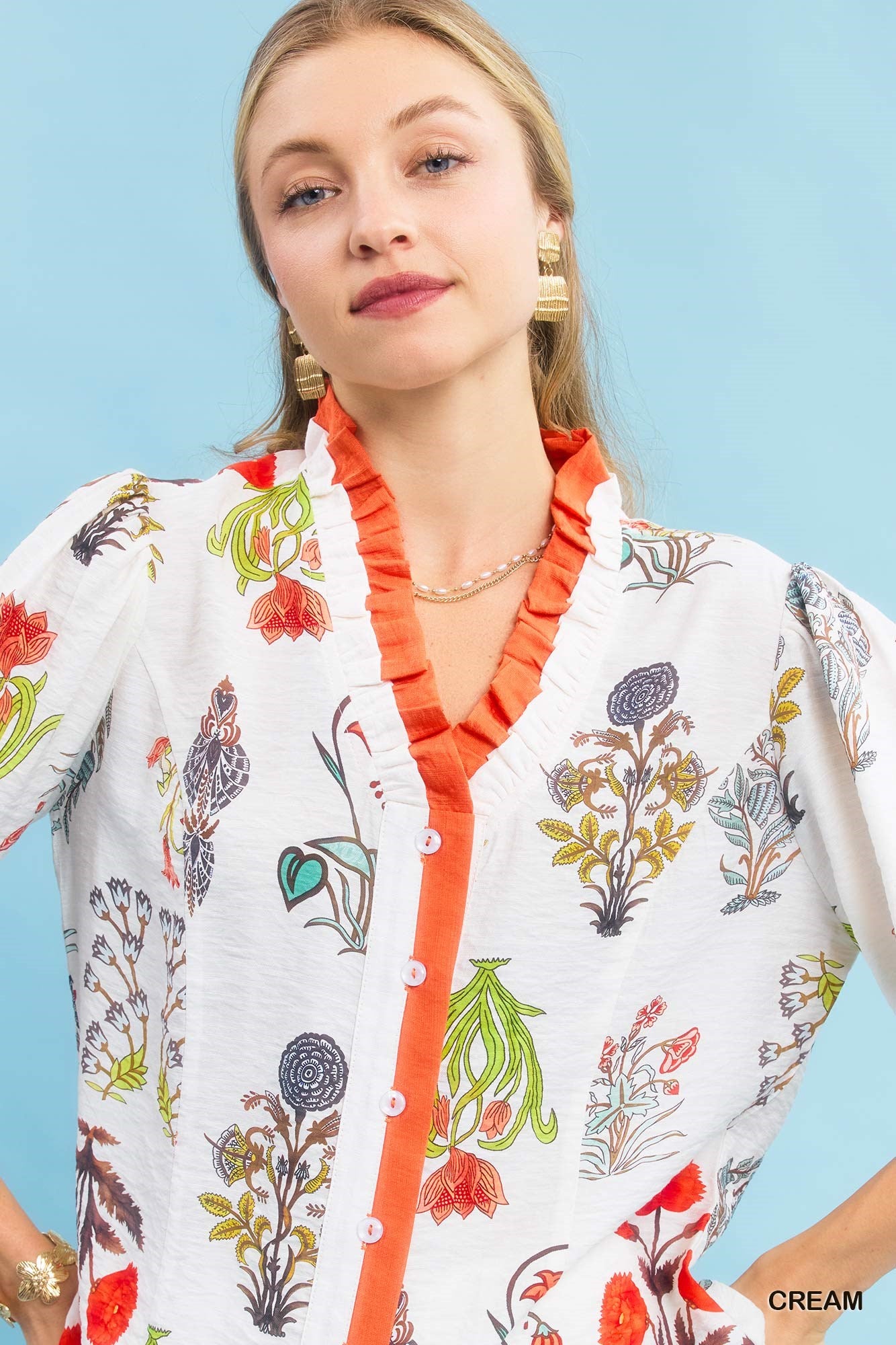 Floral Encyclopedia Print Top