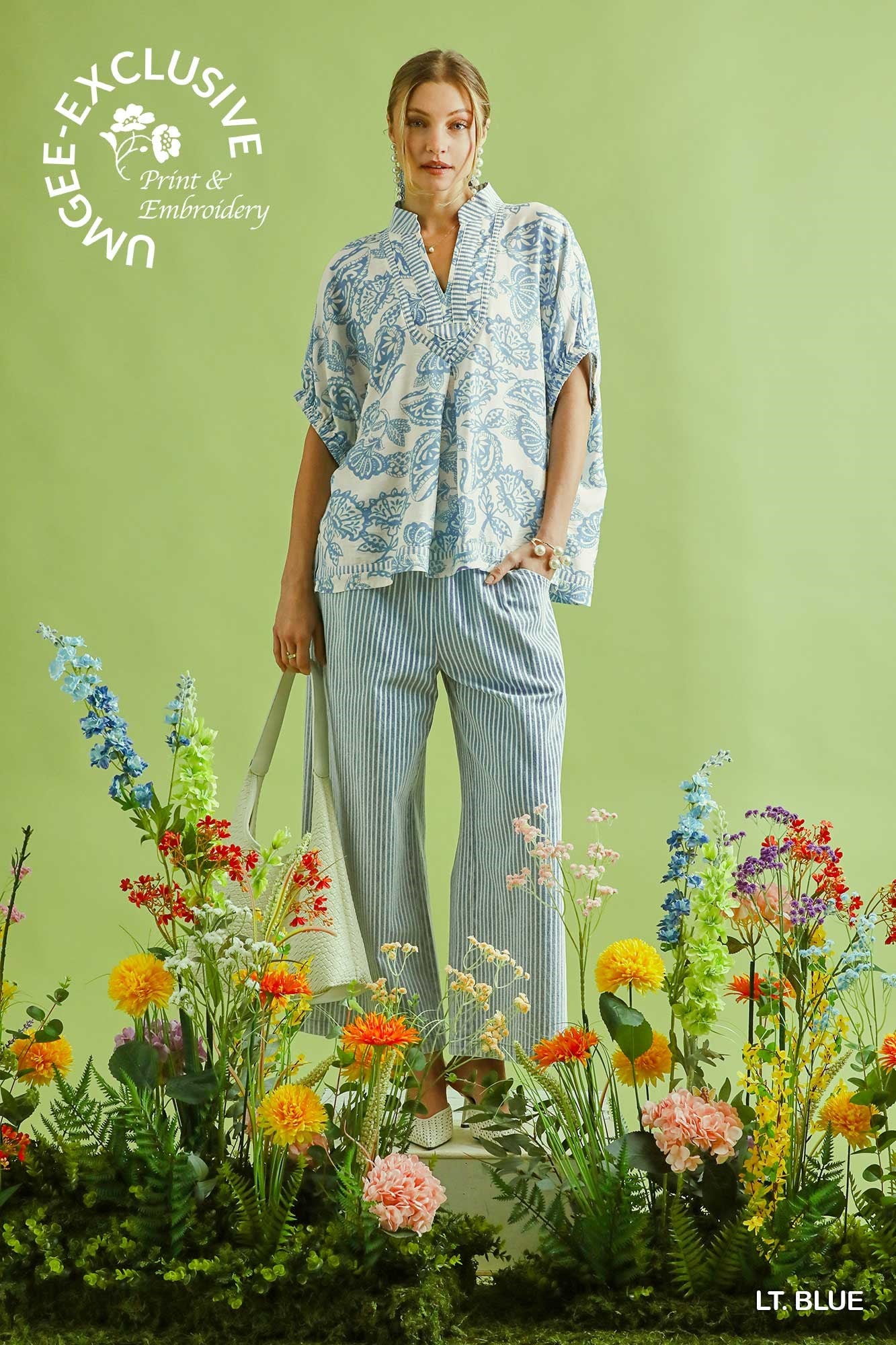 Botanical Print Trim Top ~ Exclusive Print