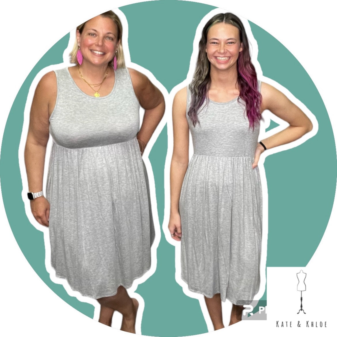 Effortless Charm Heathered Gray Dress