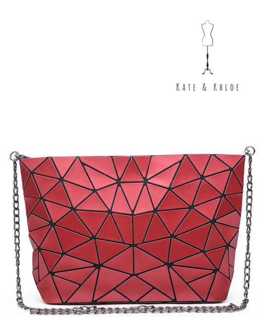 Red Geometric Crossbody Bag