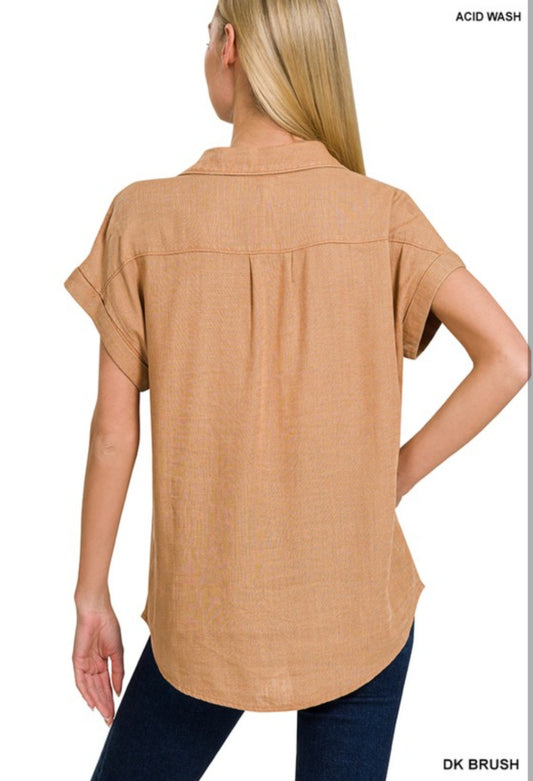 Chill & Style Acid Washed Top