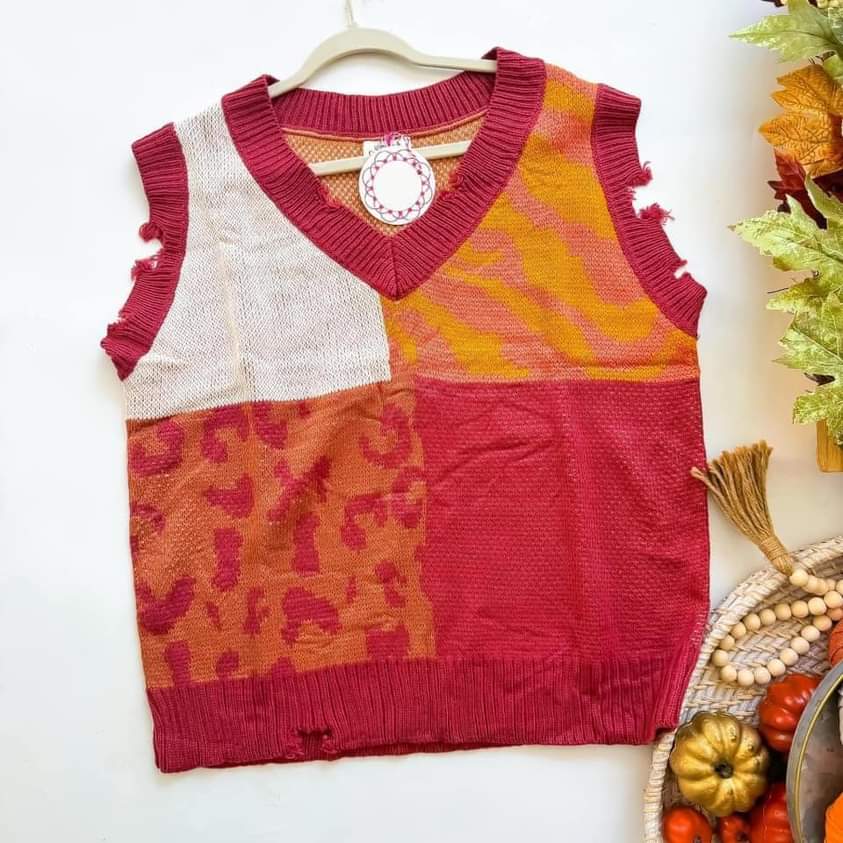 Patchwork Sweater Vest