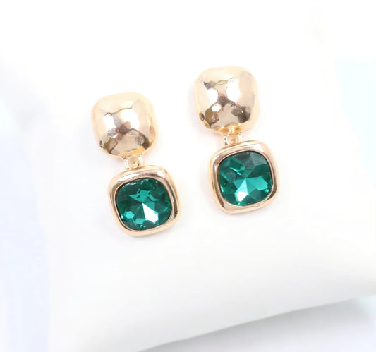 Hawthorne Emerald and Gold Earrings