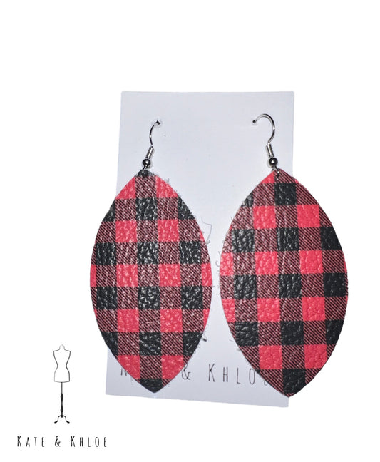 Buffalo Plaid Teardrop Earrings