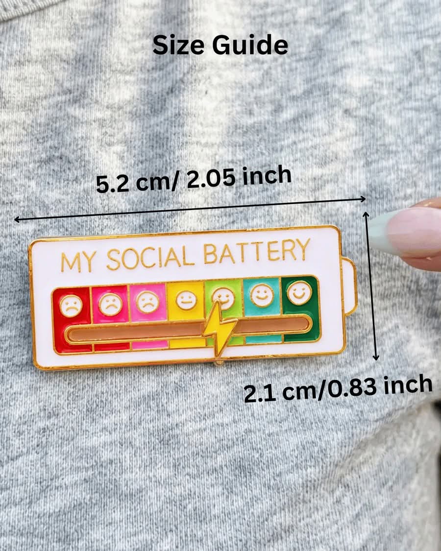 Social Battery Enamel Pin