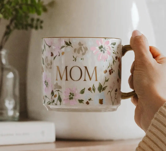 Mom Bone China Mug Floral Pattern