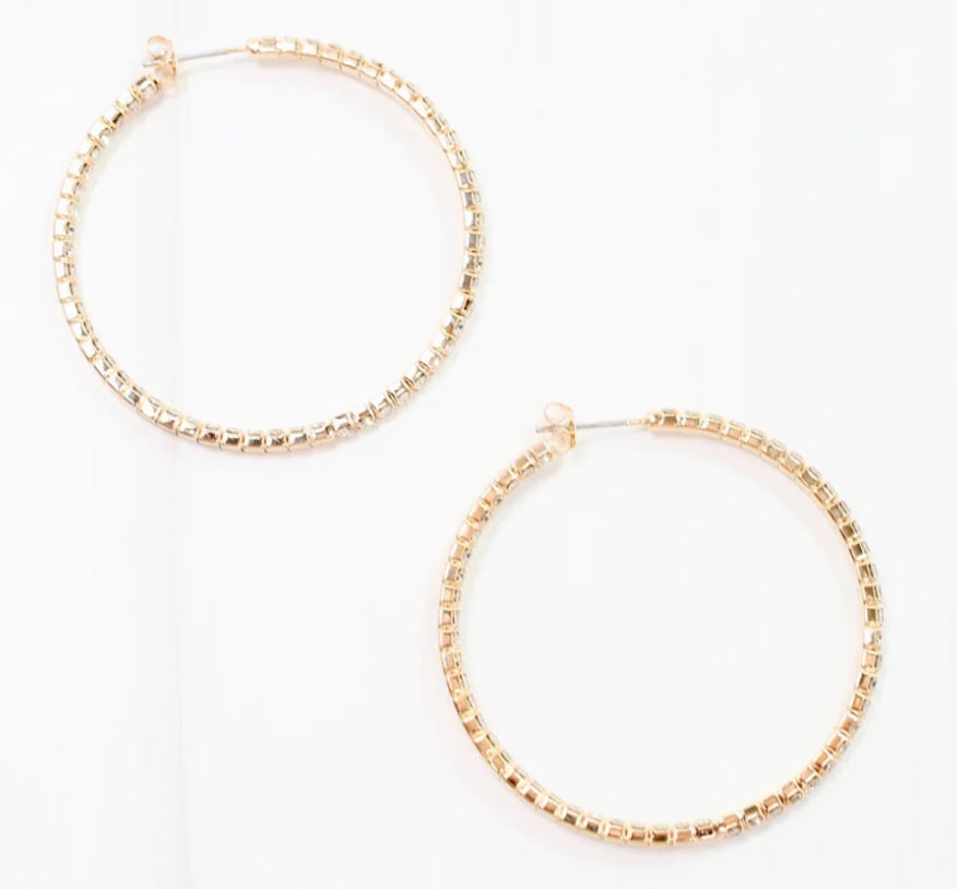 Sparkle Baby Crystal Hoop Earrings