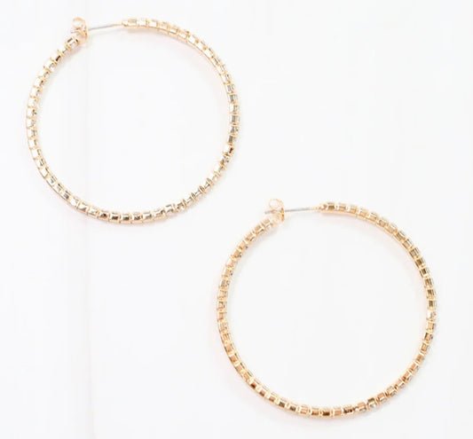 Sparkle Baby Crystal Hoop Earrings