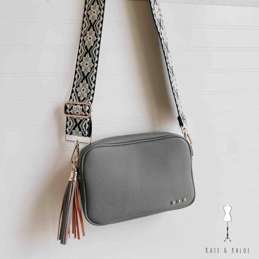 Willow Camera Crossbody Bag—Gray