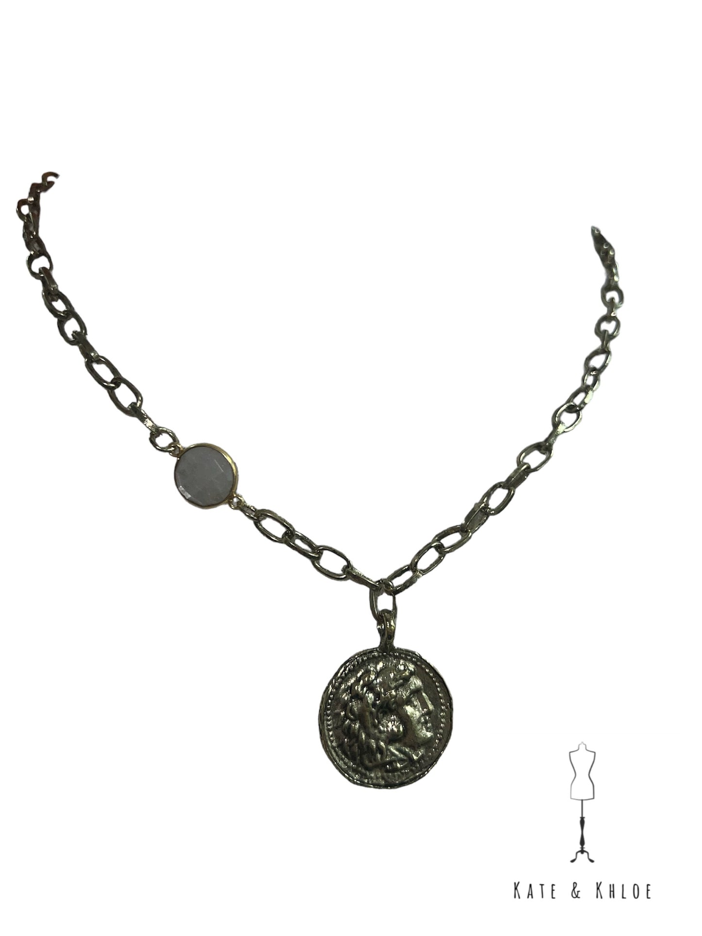 Antique Bronze Medallion Necklace