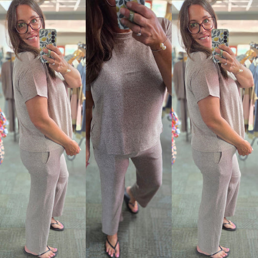 Cozy Melange Short Sleeve Set