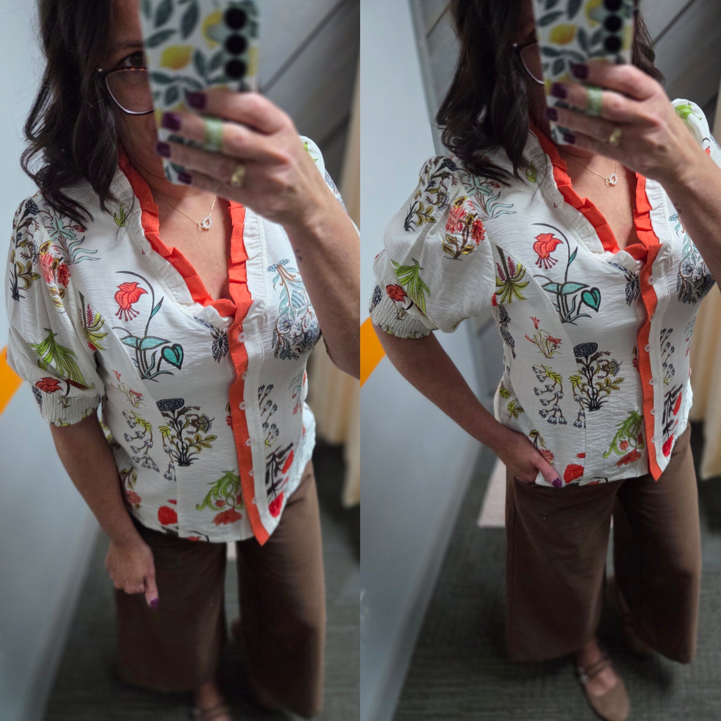 Floral Encyclopedia Print Top