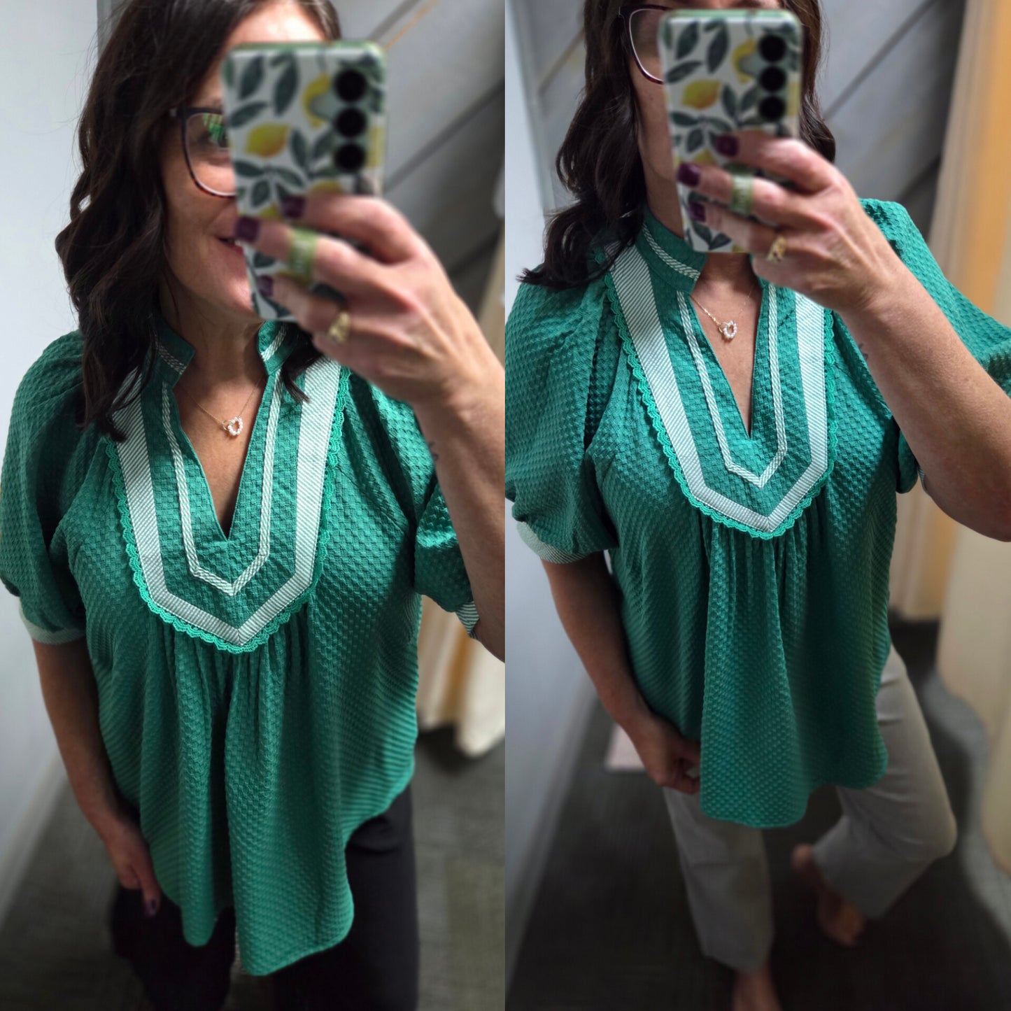 Top It Off Jacquard Textured Top