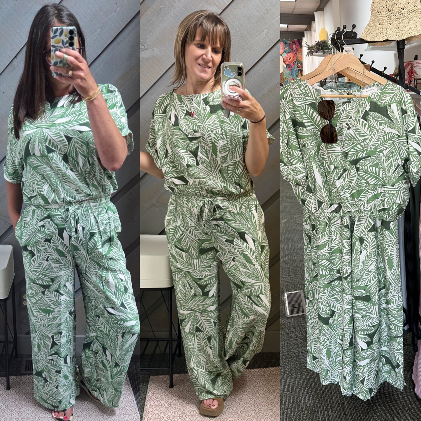 Mallorca Palm Leaf Print Pant and Top Set